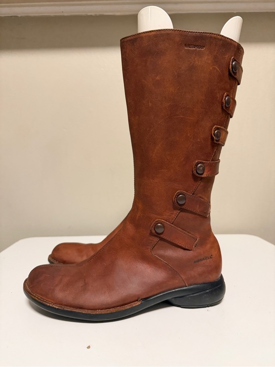 Merrell Shoes - Merrell Tetra Launch Riding Boots Cherry Brown Leather Waterproof Women’s US 7